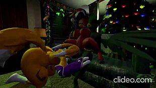 A group sex session happens at Millie’s Christmas party