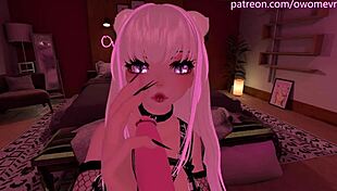 Beautiful pov blowjob in vrchat with lewd moaning and asmr noises vrchat erp 3d hentai