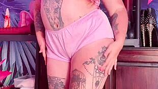 Silk pajamas tease with curves and charm in private