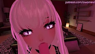 Beautiful pov blowjob in vrchat with lewd moaning and asmr noises vrchat erp 3d hentai