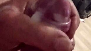 Jerking off a big monster cock until cum