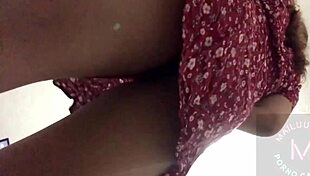 Under neighbor's skirt masturbating