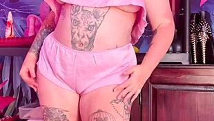 Silk pajamas tease with curves and charm in private