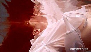 big tits redhead lola nude underwater in pool