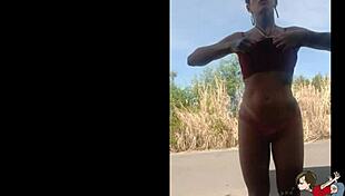 Sabrina's hot outdoor adventure in Campinas 😏