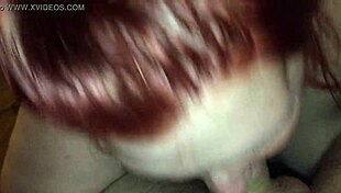 Fat Redhead BBW Sucking Cock in Blowjob