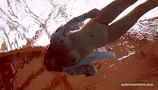 big tits redhead lola nude underwater in pool