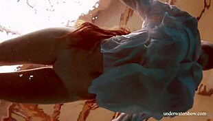 big tits redhead lola nude underwater in pool