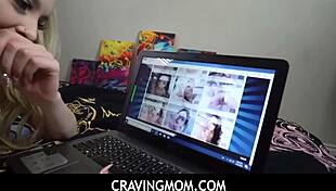 stepmom and stepsister find porn