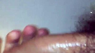 Woman pisses in underwear and pours blue soap on cock