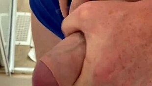 Moaning Maledom Strokes Monster Thick Cock in Shower Until Explosive Cum