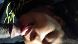 In the early morning, chewy eagerly sucks on a hard cock, taking it deep into her mouth.