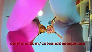 Isabela and Valery dance flashing their tight wet pussies 😈