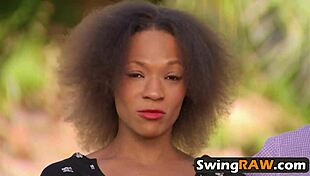 Swinger couple explores licking and fingering in group orgy