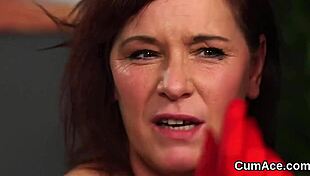 Naughty Bombshell Swallows Classy Facial