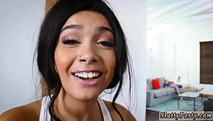 Nerdy blonde teen sleepwalks into a hardcore group party with handjobs and blowjobs from stepbrothers.