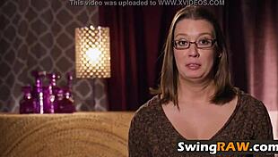 Swinger couple explores licking and fingering in group orgy