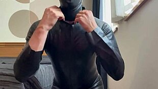 She explores the latex catsuit collection