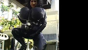 Roxina In Rubber Gear Exploring Garden Nature Scene