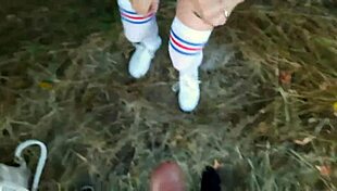 Teen slut fucked in the ass behind the garages