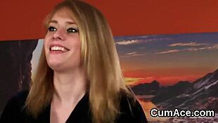 Hey, this slutty sex kitten takes a cumshot on her face and swallows every drop!