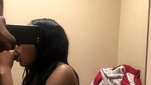 Watch me sneak a quick blowjob in the fitting room