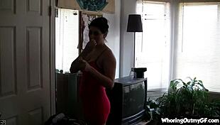 I watch hot brunette with big tits give blowjob and get fucked