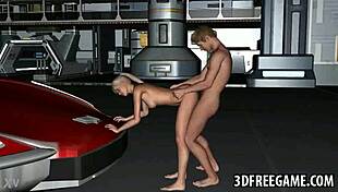 Sexy 3d blonde sucks cock and gets fucked hard in hentai