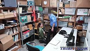 Big booty cop's thrilling theft spree at the office