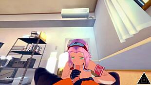 Koikatsu Sakura Naruto Screams, 'Give Me That Creampie!' In Hardcore Anime