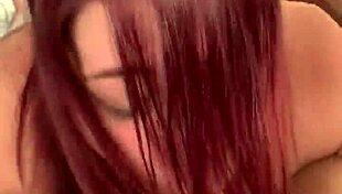 Chubby white girl sucks long and deep in blowjob tease