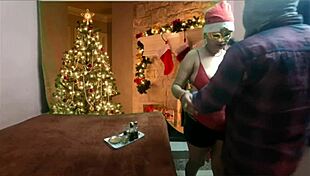 Happy christmas day, my step mom enjoys with me fully loaded pussy.