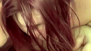 Chubby white girl sucks long and deep in blowjob tease