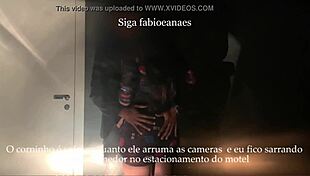 sensual hotwife sucks monster black cock in garage while cuckold prepares motel room