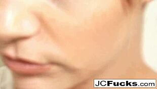 Jayden plays wet t-shirt contest in shower, masturbating to orgasm.