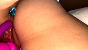 First Anal Plug in Lingerie