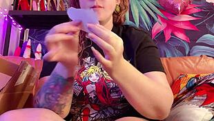 Look at this huge bad dragon dildo I'm unpacking.