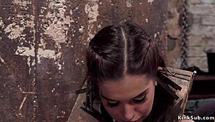 Watch this tied babe get vibed and fucked hard by big cock