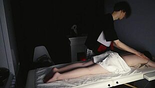 Curious to watch her play with a toy after a steamy massage session?