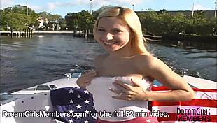 hot blonde enjoys naked fun on a miami boat