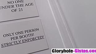 black babe enjoys sucking through glory hole