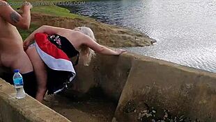Watch that blonde blowjob in the public lake?