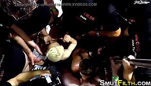 bizarre german girl in high definition backstage blowbang receives bukkake facial and cumshot