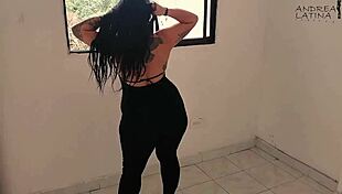 latina milf gets horny showing new house