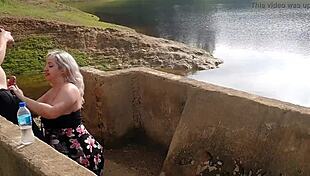 Watch that blonde blowjob in the public lake?