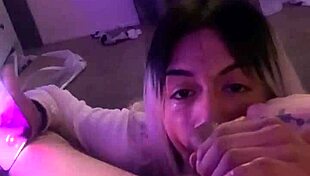 Skinny Mexican Bitch Deepthroats Cock Like Crazy!