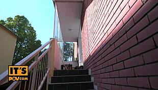 this russian lingerie sex doll angel rush is riding cock in pov cowgirl style, paying with her pussy.