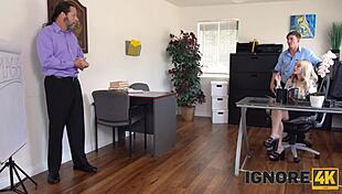 Blonde Office Seduction Intensifies