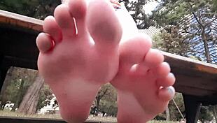 dirty feet fetish for perverts in public outdoor domination
