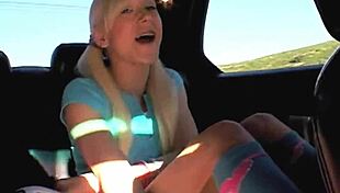 Lil Lexy Fingers Her Petite Pussy While Teasing In Car Backseat